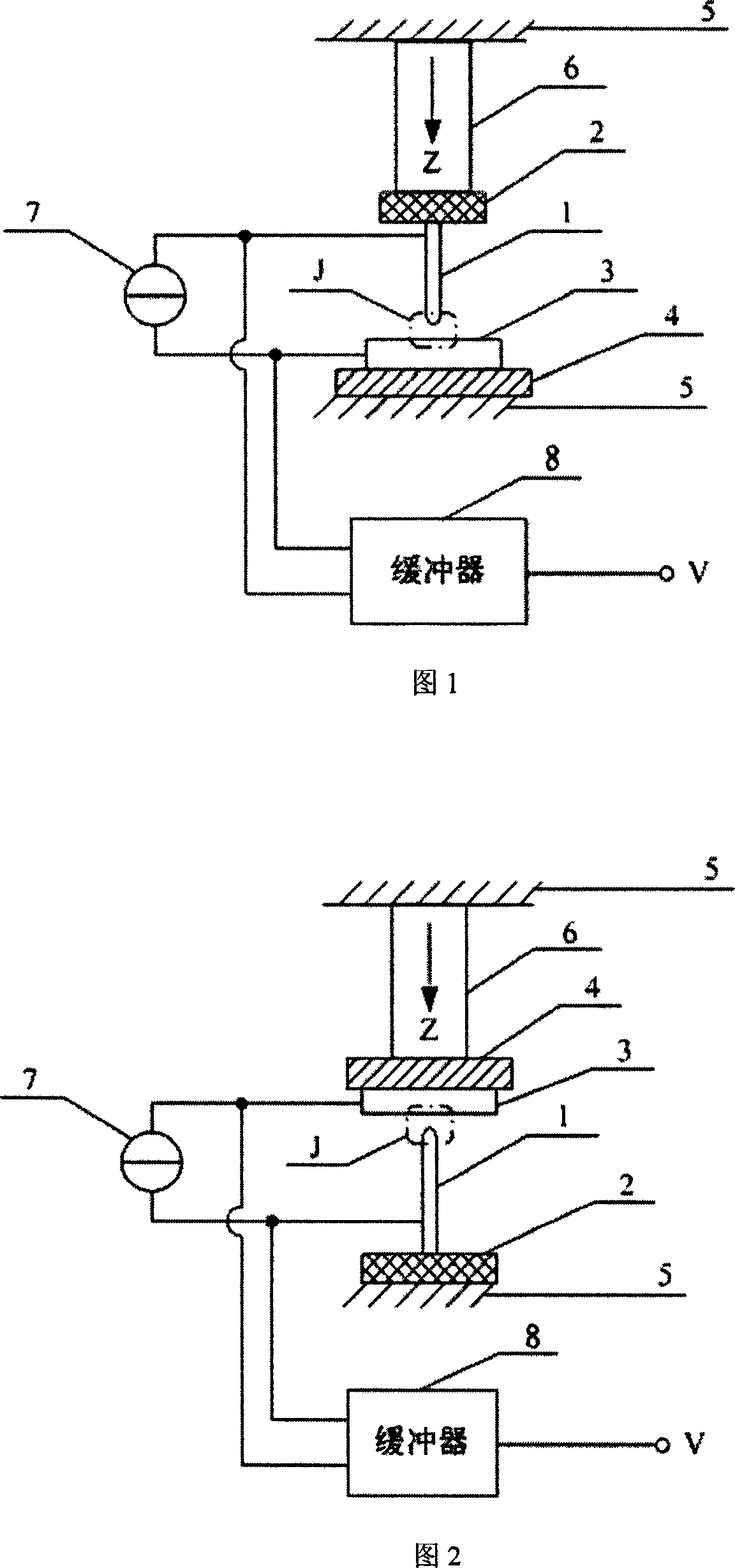 Offset current mode spectrograph for scan tunnel and microscope for scan tunnel