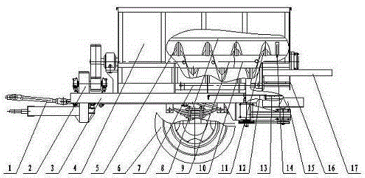 Spiral ring belt type barnyard manure crushing and scattering mechanism