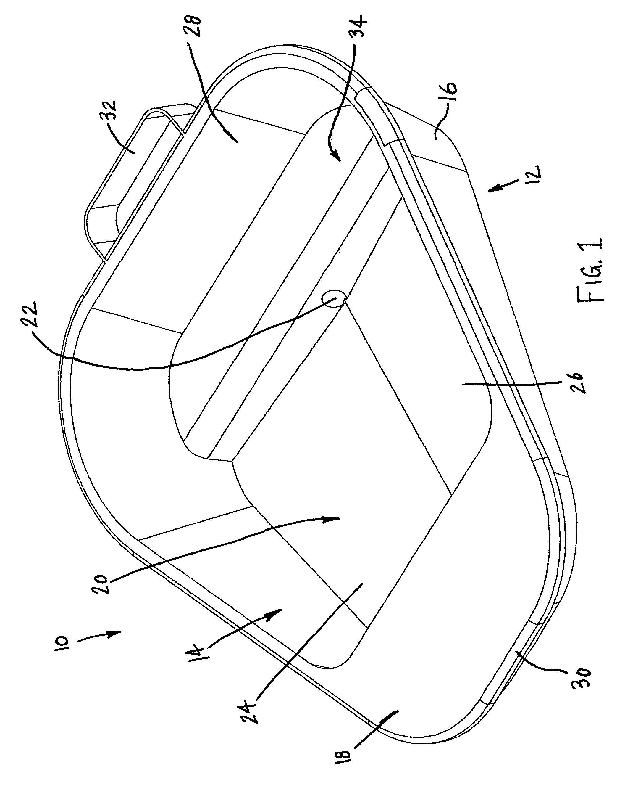 Bedpan having a tapered interior