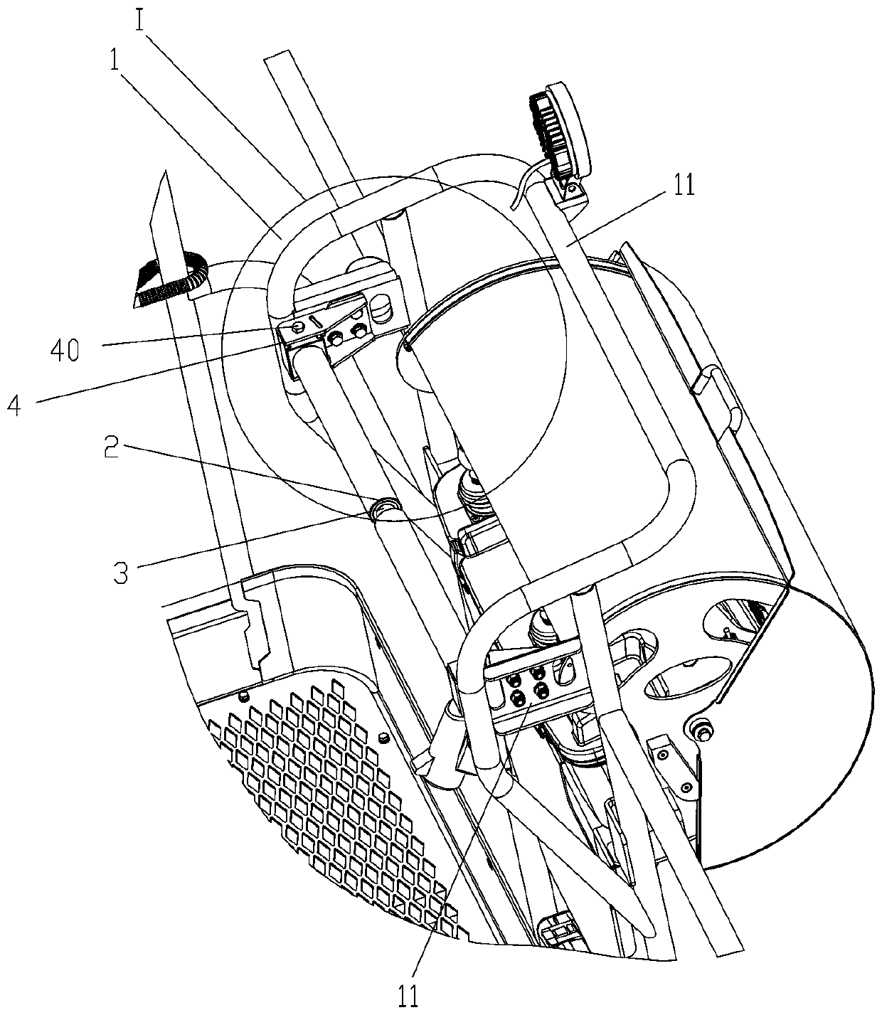 Extrusion preventing device and overhead operation platform