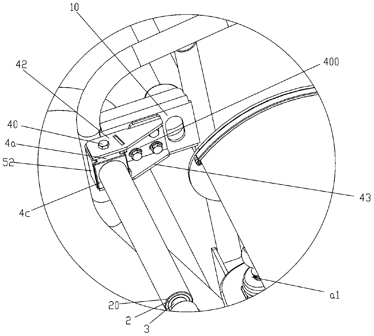 Extrusion preventing device and overhead operation platform