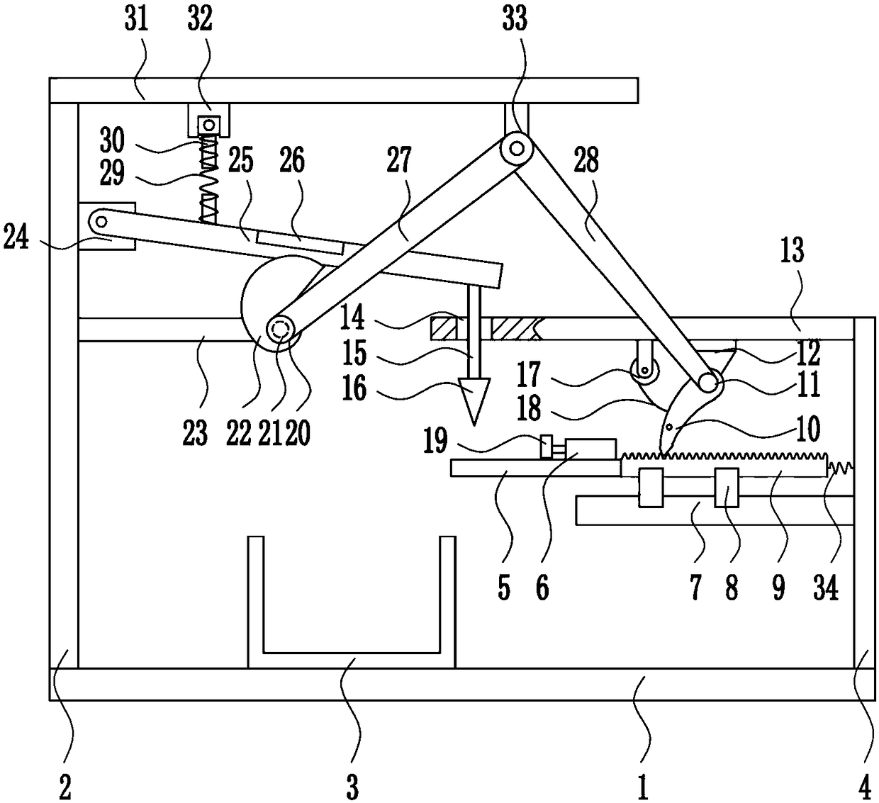 A strip-shaped concave-convex wheel type fast cutting device for Chinese herbal medicine