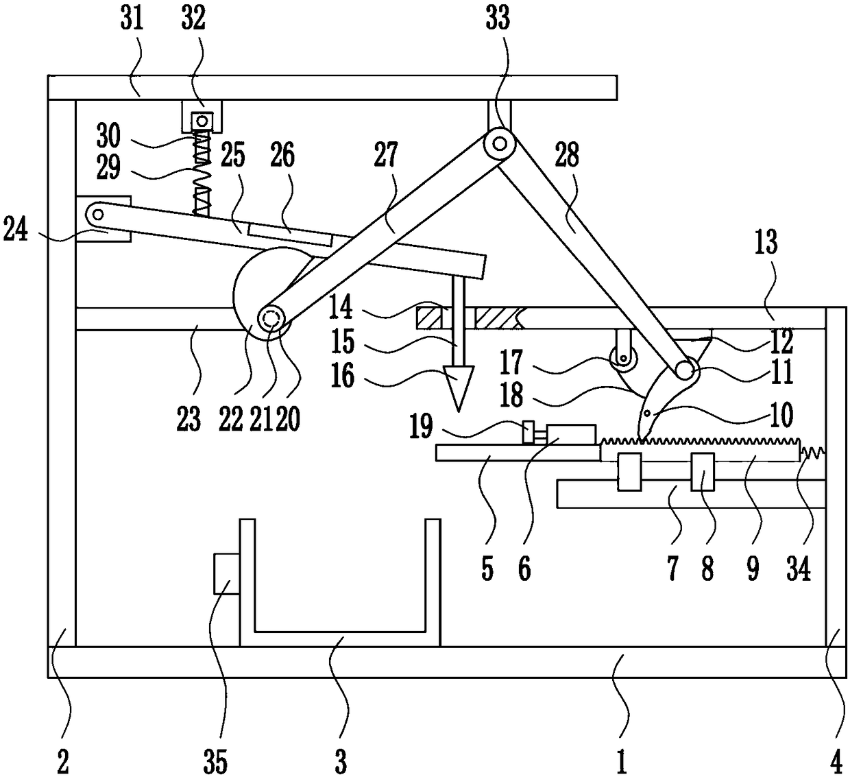 A strip-shaped concave-convex wheel type fast cutting device for Chinese herbal medicine