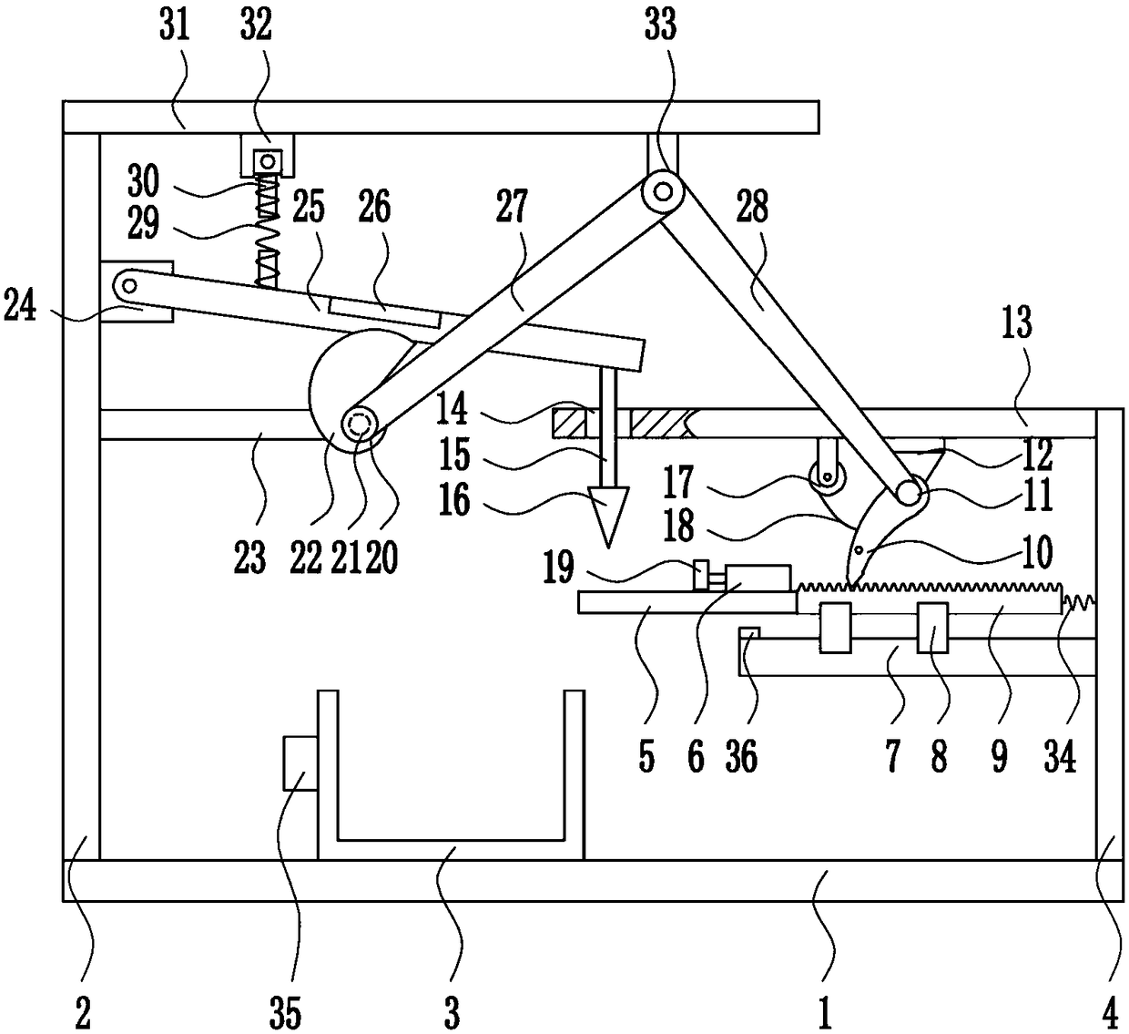 A strip-shaped concave-convex wheel type fast cutting device for Chinese herbal medicine