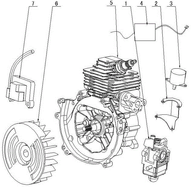 Automatic speed adjusting device for small-size two-stroke gasoline engine