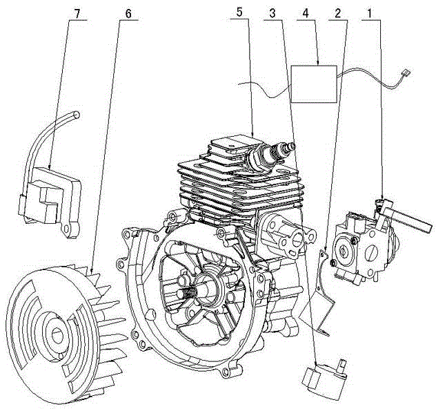 Automatic speed adjusting device for small-size two-stroke gasoline engine