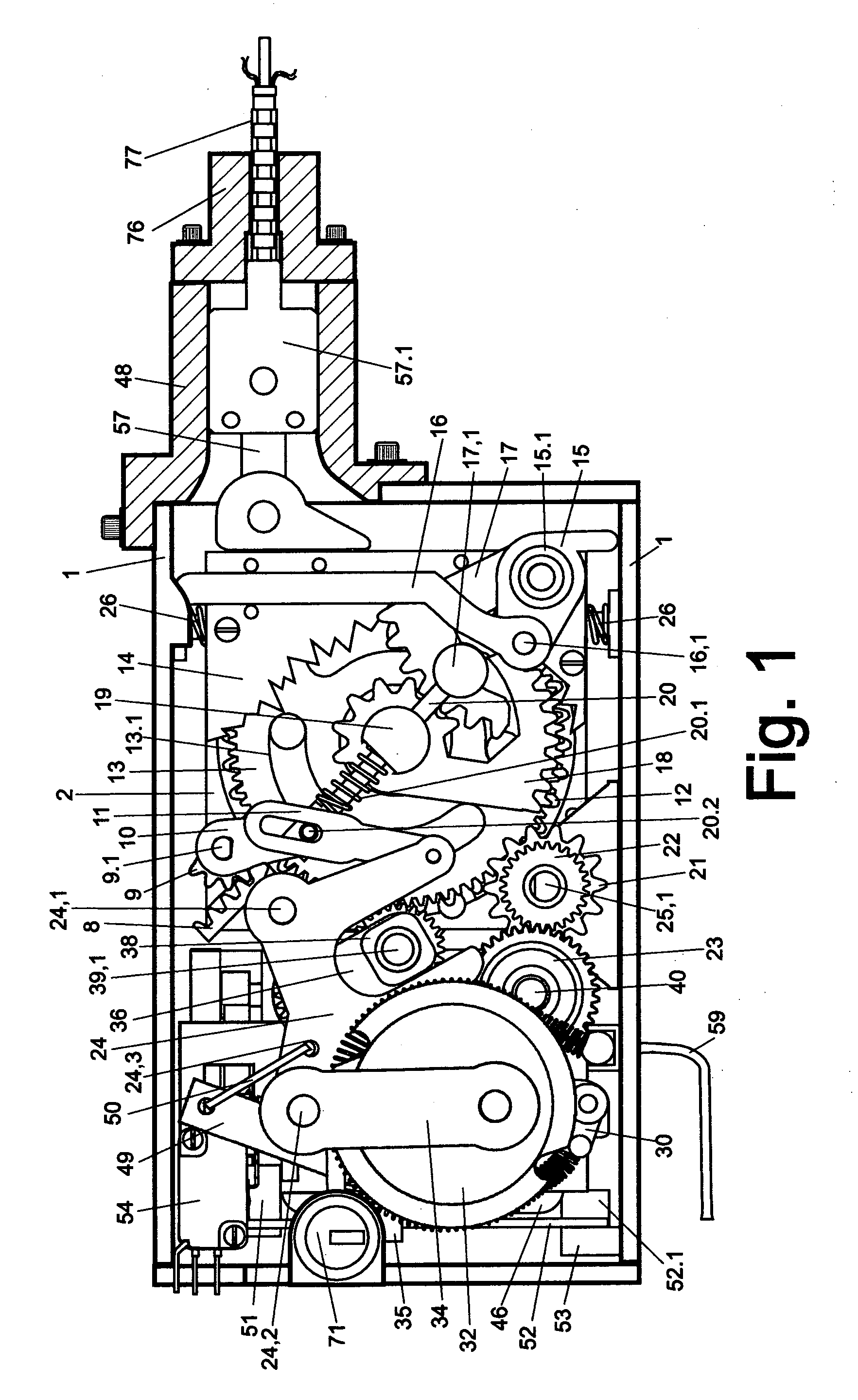 Multifunctional locking device and servomotor with actuator which can be up wound up around an interchangeable reel