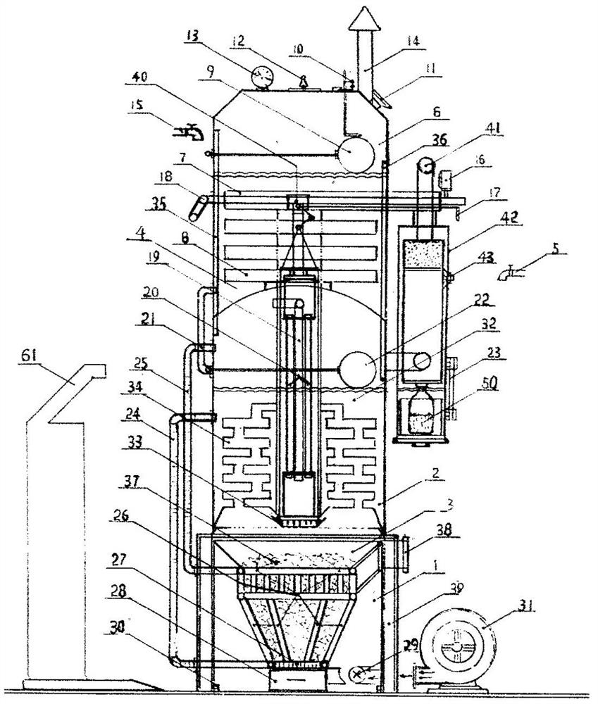 Single-tower multilayer non-pressure high-temperature superheated steam furnace