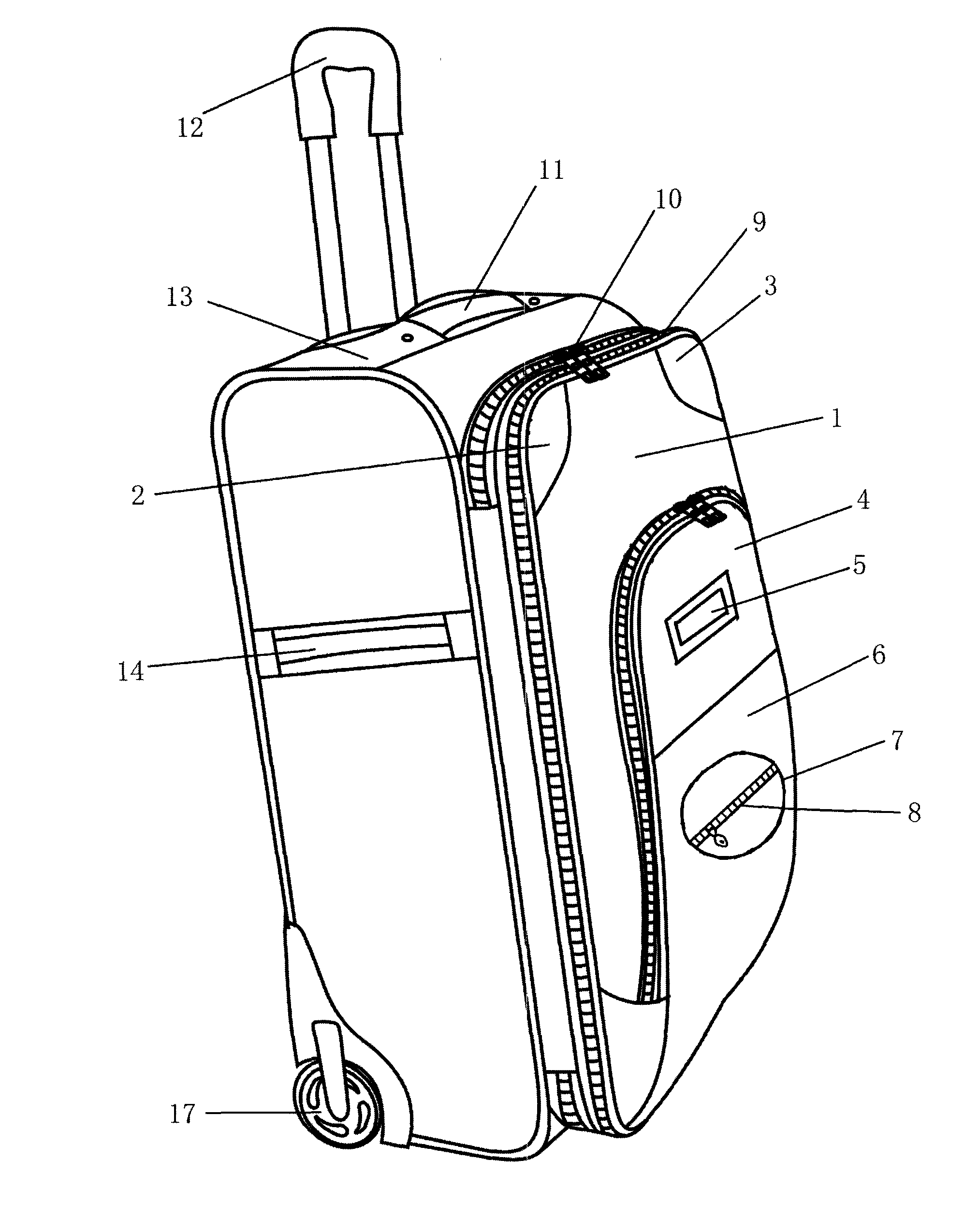 Draw-bar box with four backing pads