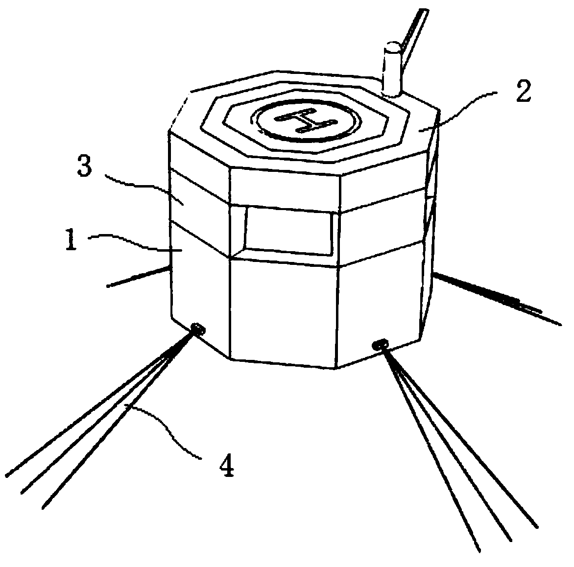 A semi-submersible octagonal prism-shaped floating nuclear power plant carrier platform