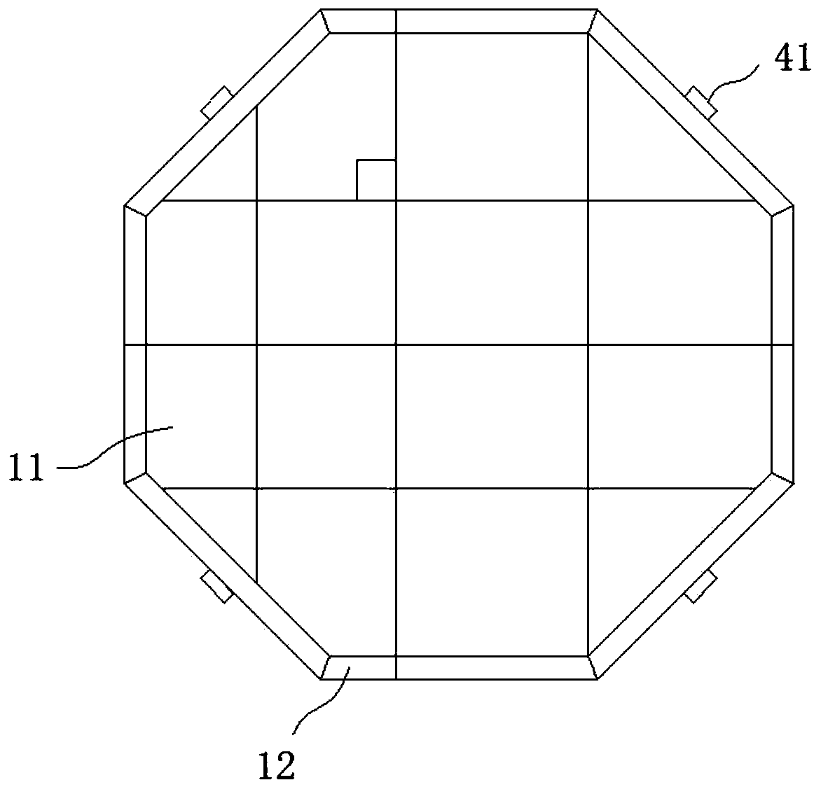 A semi-submersible octagonal prism-shaped floating nuclear power plant carrier platform