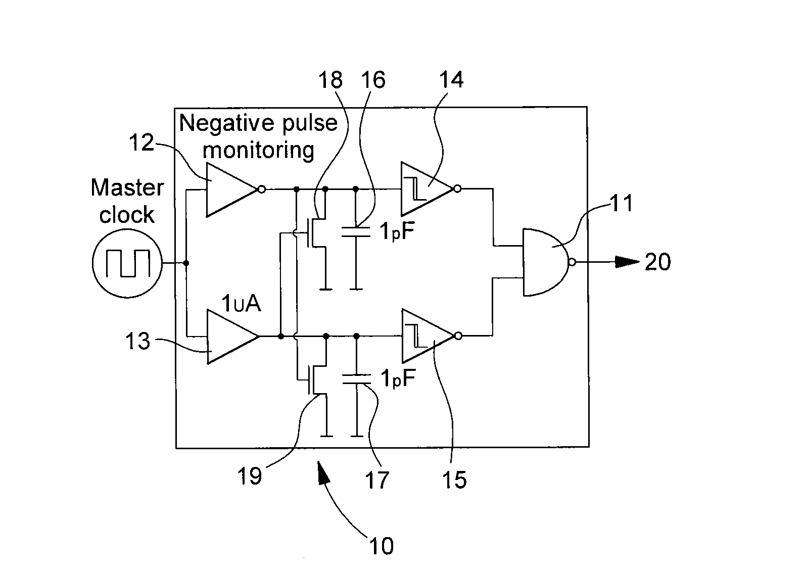 Integrated circuit with distributed clock tampering detectors