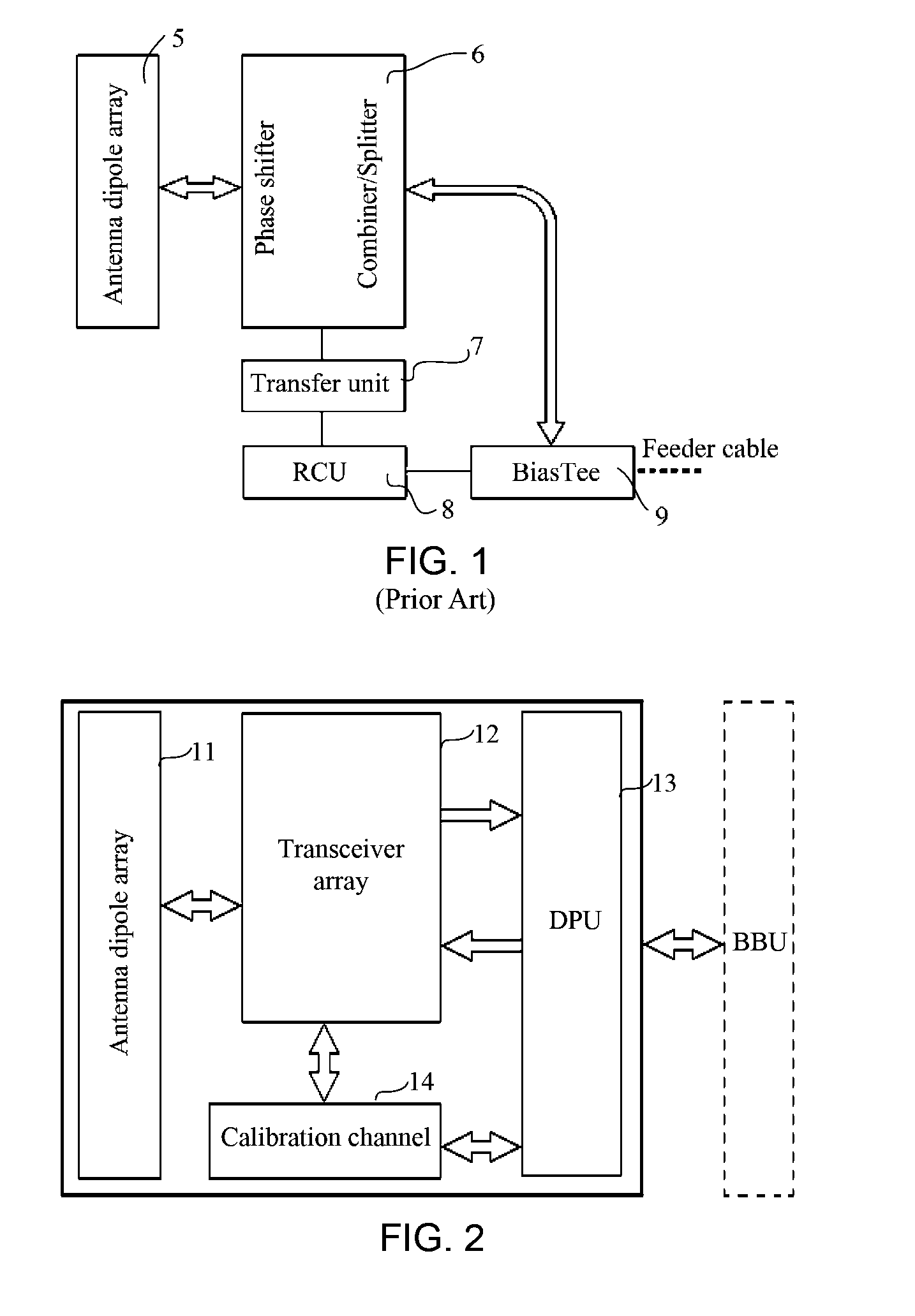 Active antenna, base station, method for refreshing amplitudes and phases, and method for processing signals