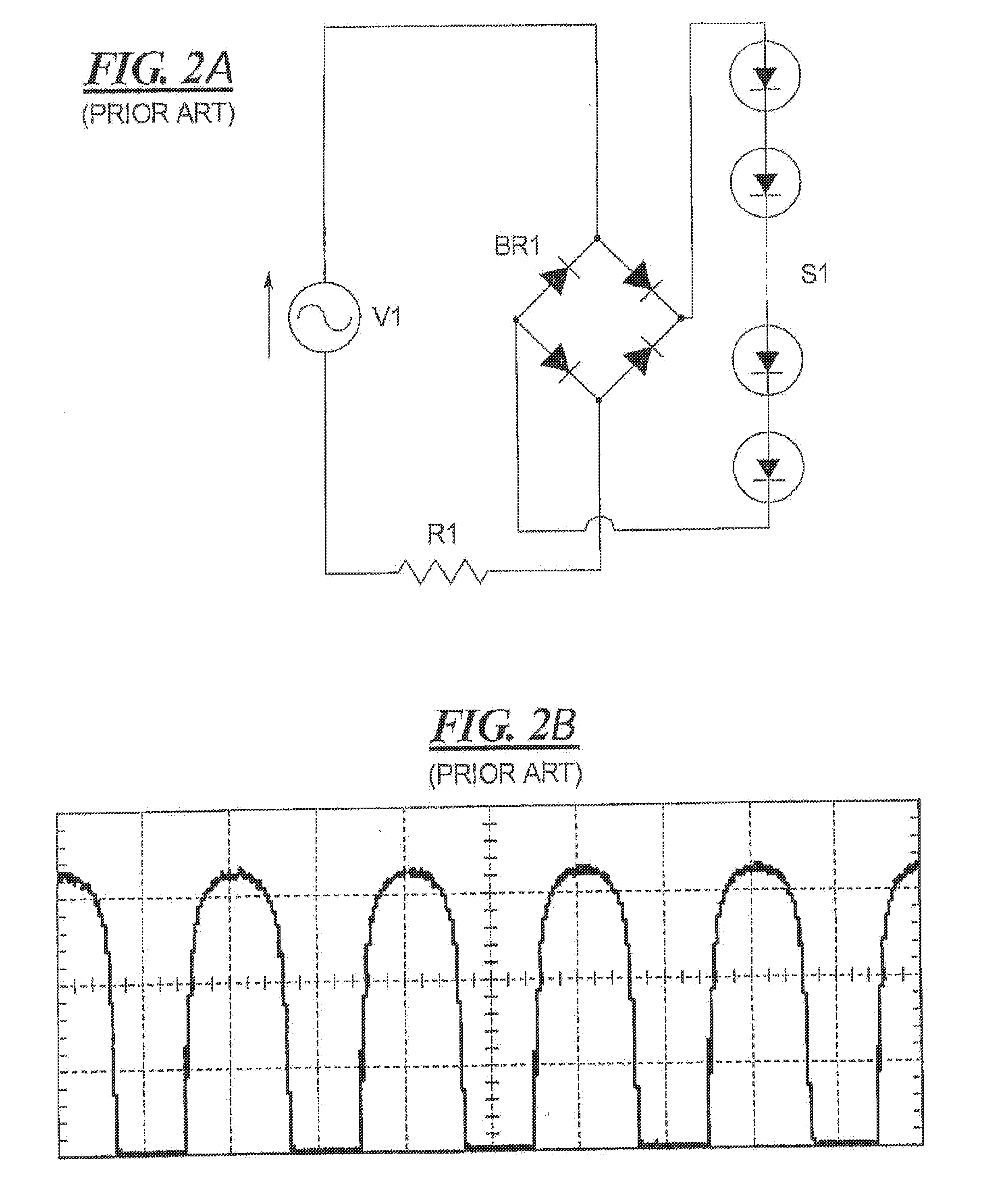 Method and arrangement for remotely driving light emitting diodes from a three-phase power source via a single phase cable system