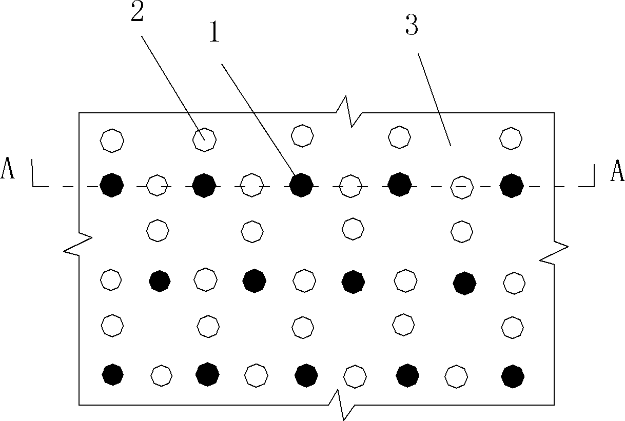 Method for constructing non-filled vibration-compacted sand piles on silty-fine sand foundation