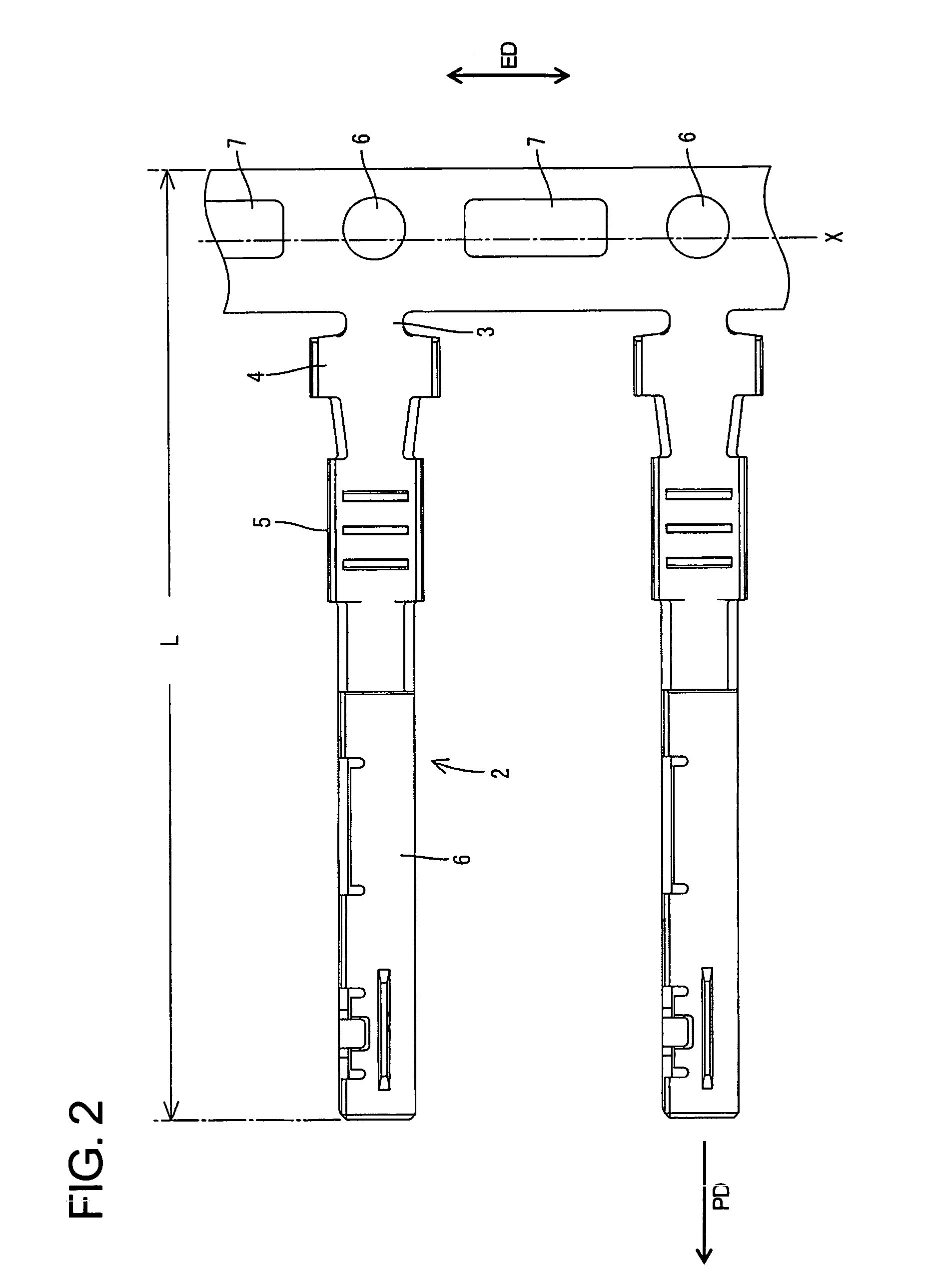 Chained terminals and method of forming chained terminals