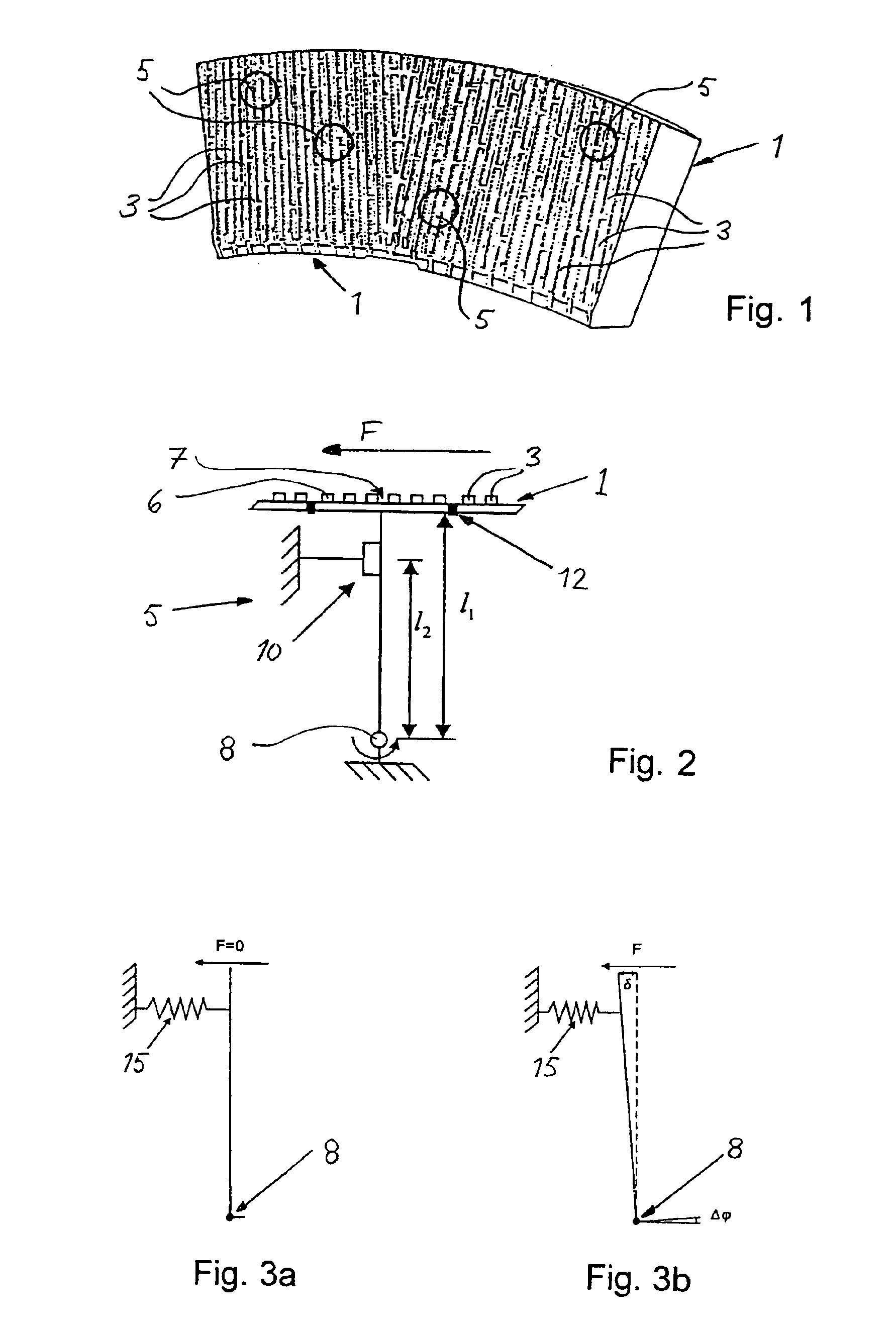 Method and means for measuring stress forces in refiners