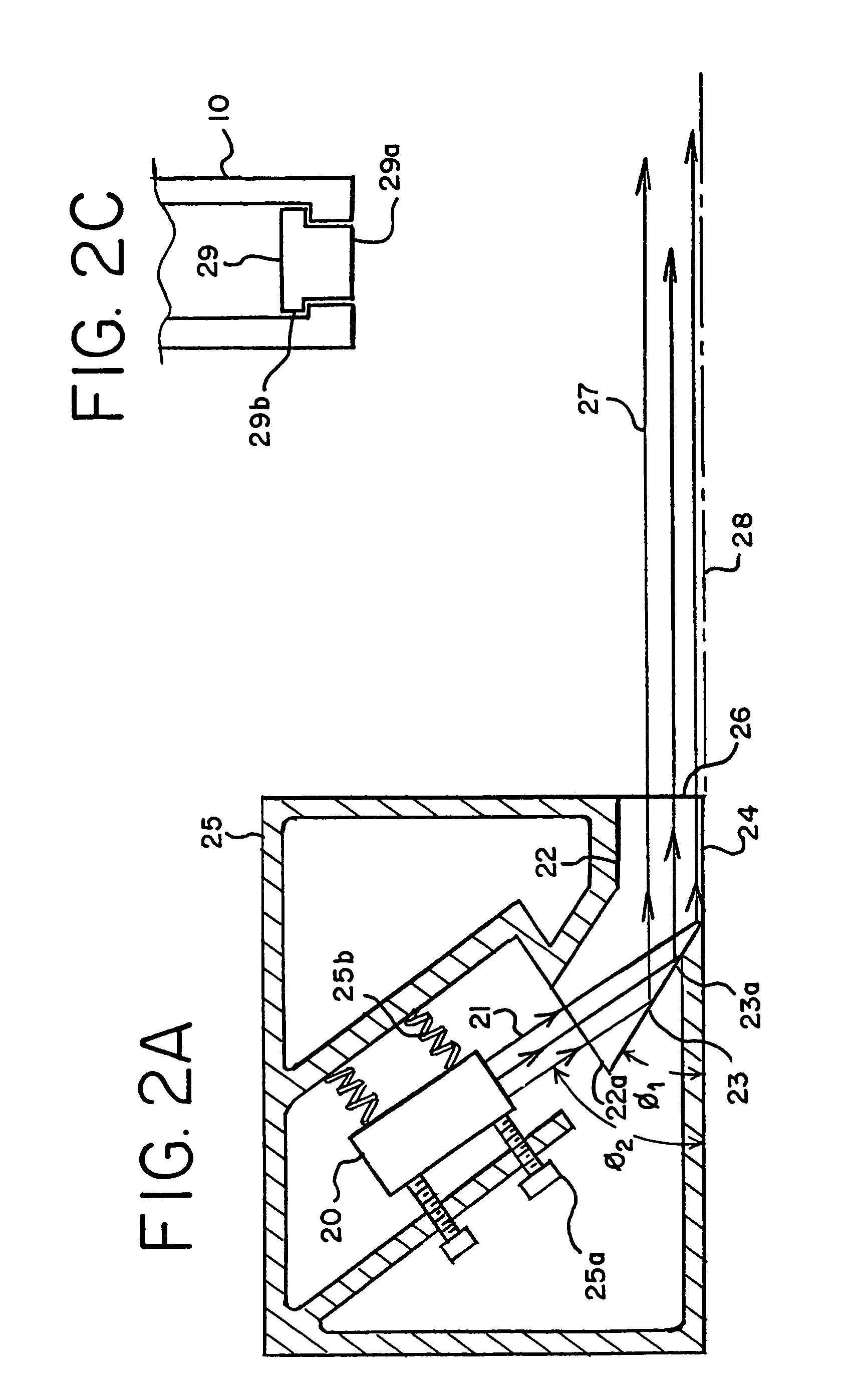 Laser line projected on an edge of a surface