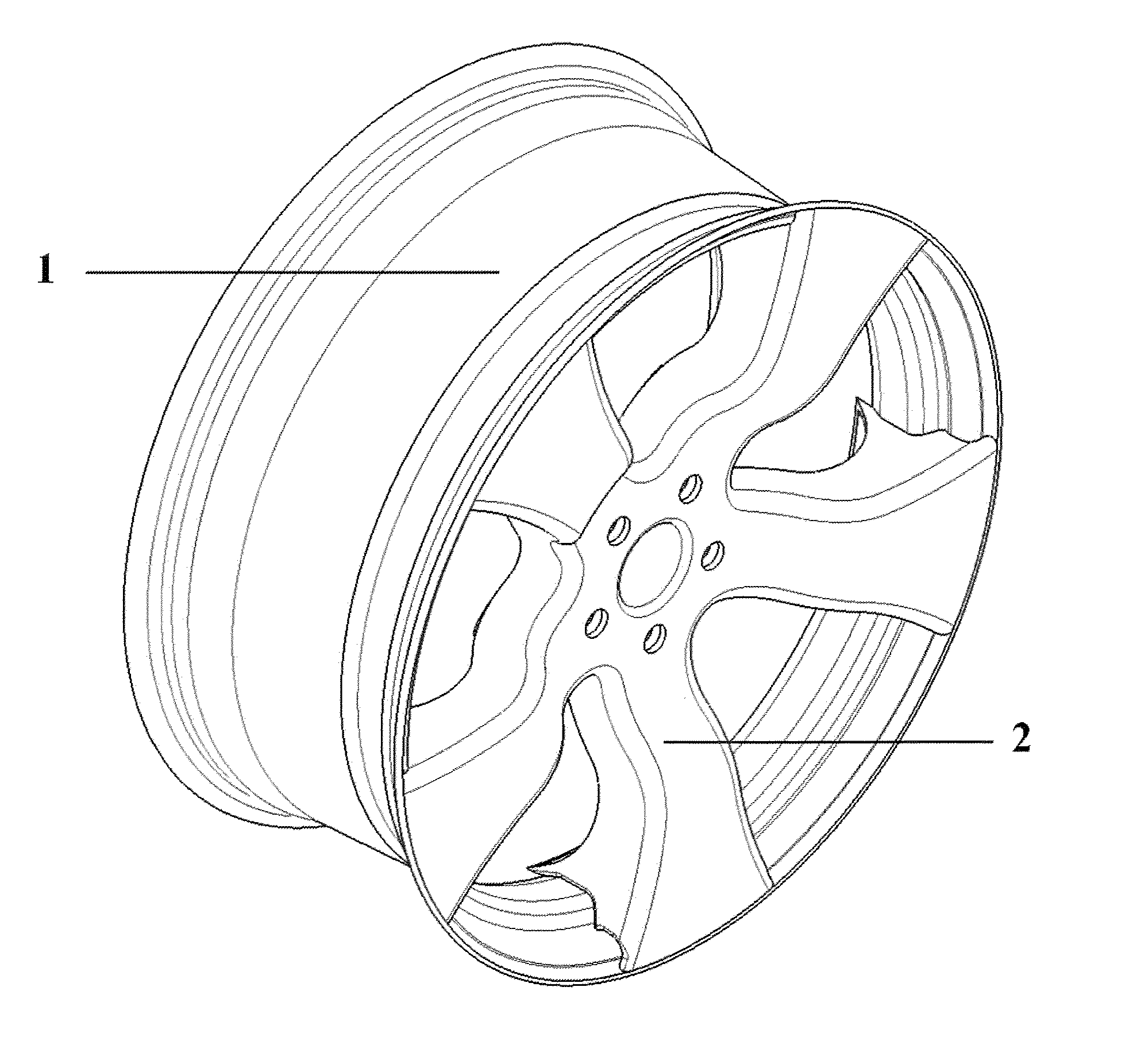 Two-part wheel spider with profile spokes