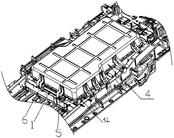 Power battery installing structure for novel electric vehicle