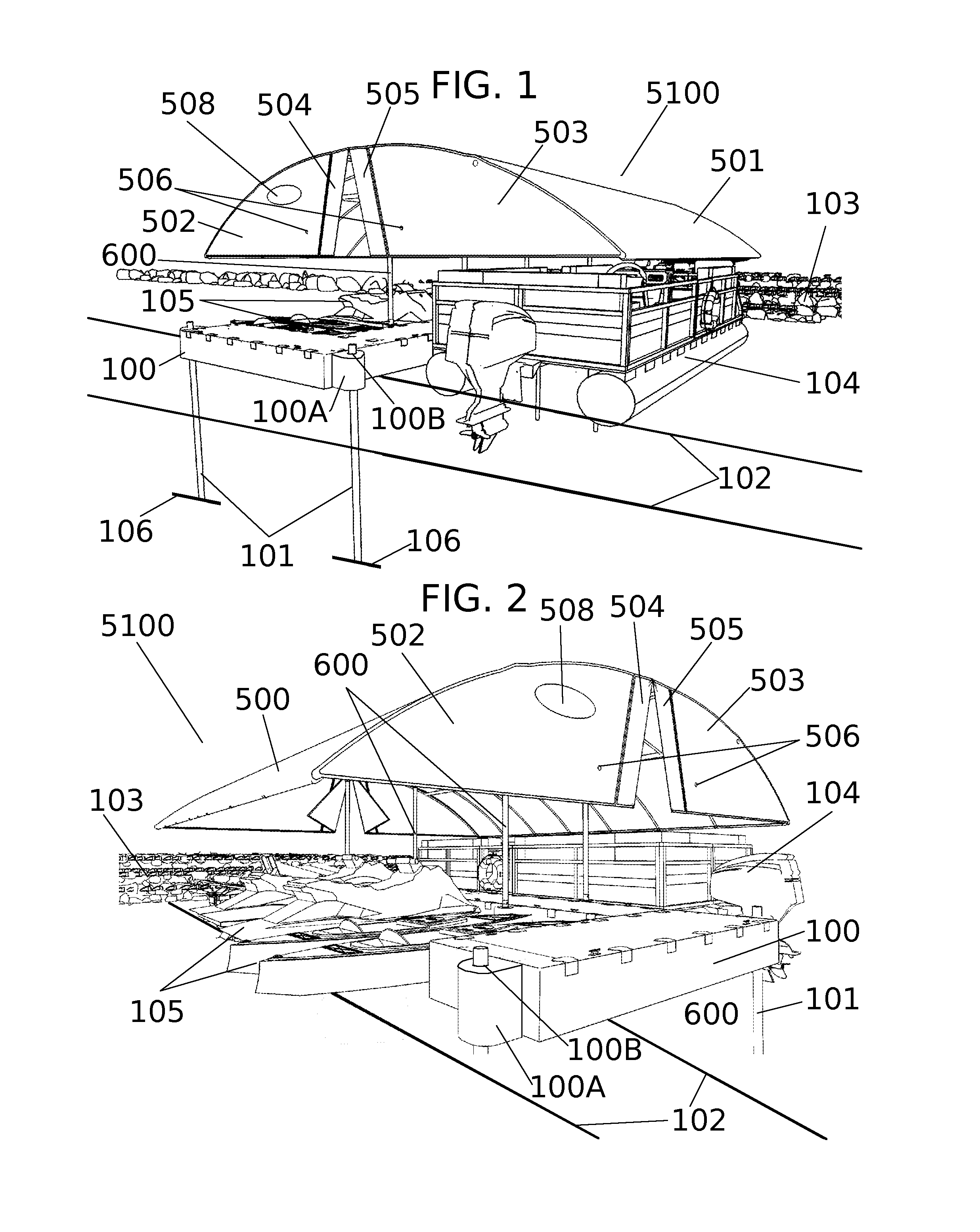 Cantilevered watercraft canopy