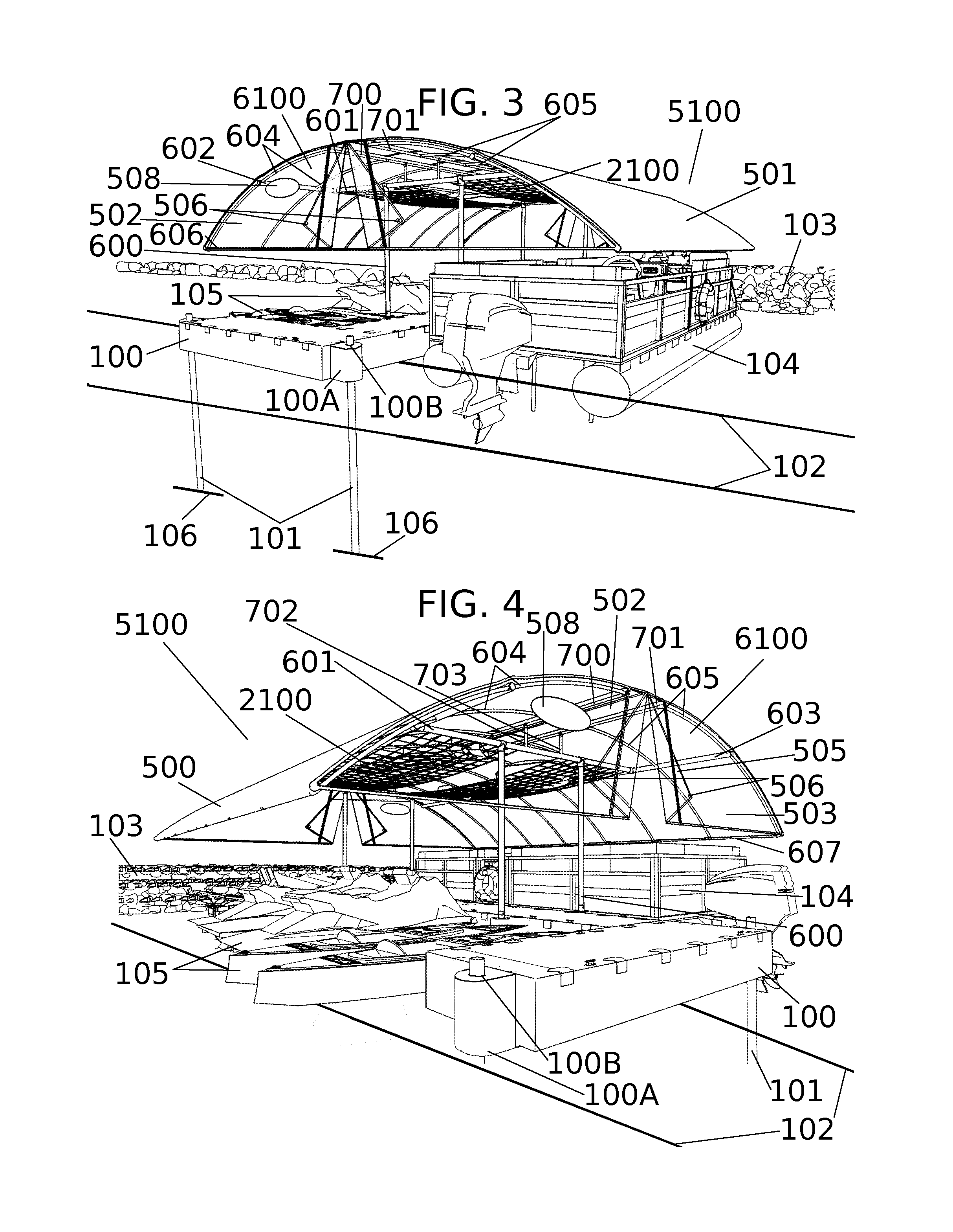 Cantilevered watercraft canopy