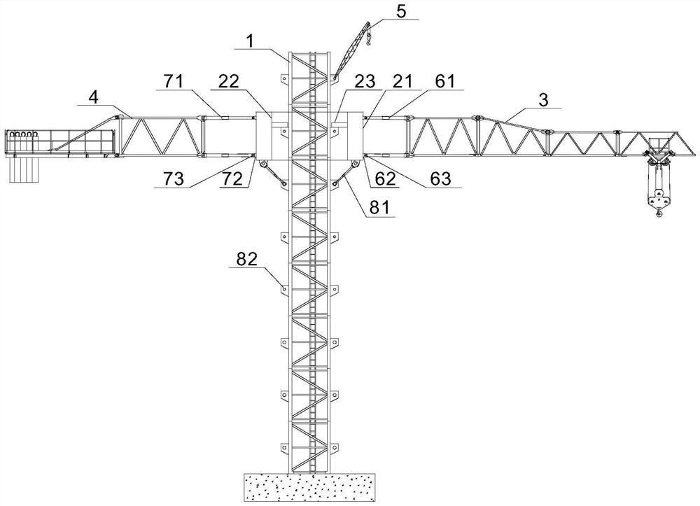 Safety tower crane and an implementation method thereof