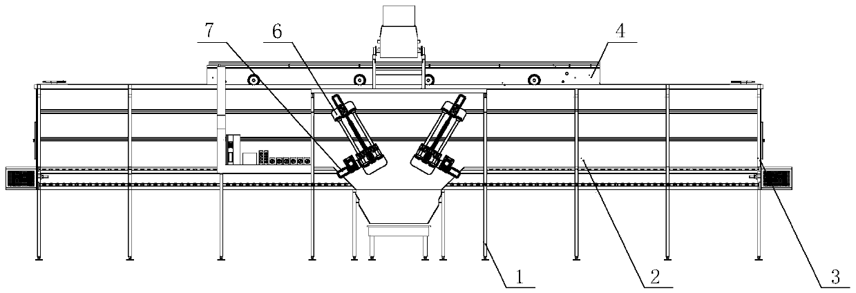 Anti-crushing loosening device for discharging of tobacco storage cabinet