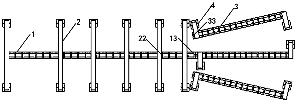 Turnout mechanism for suspension type rail traffic transportation system