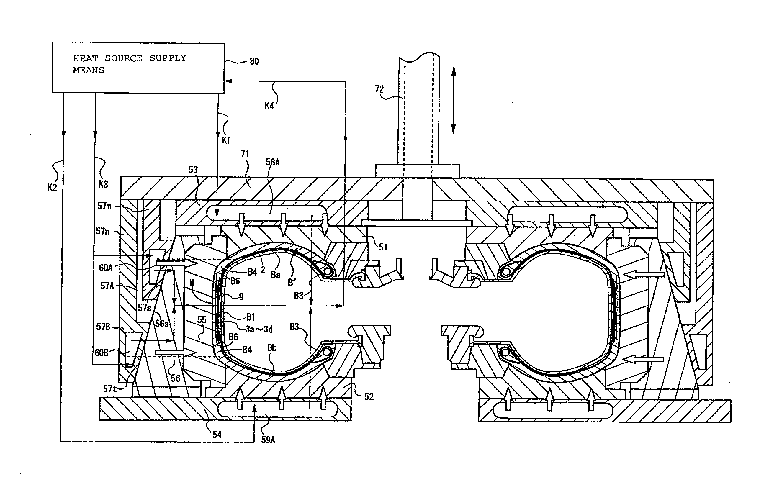 Method for manufacturing base tire, curing machine, and base tire