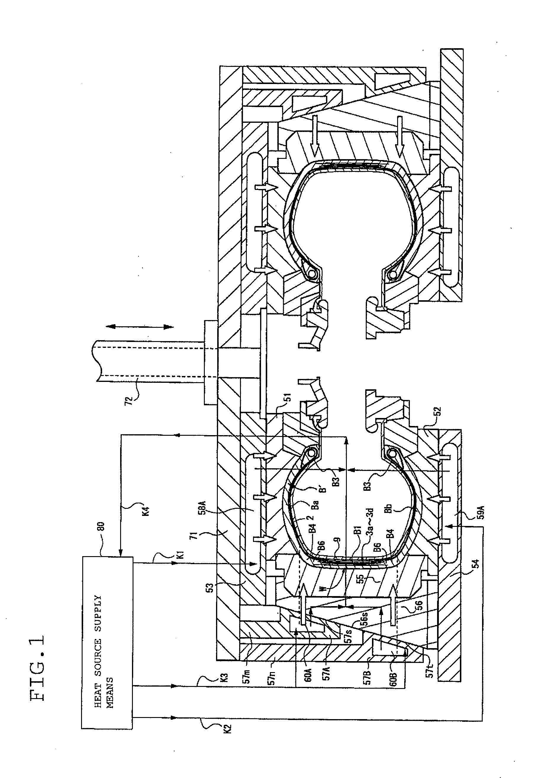 Method for manufacturing base tire, curing machine, and base tire