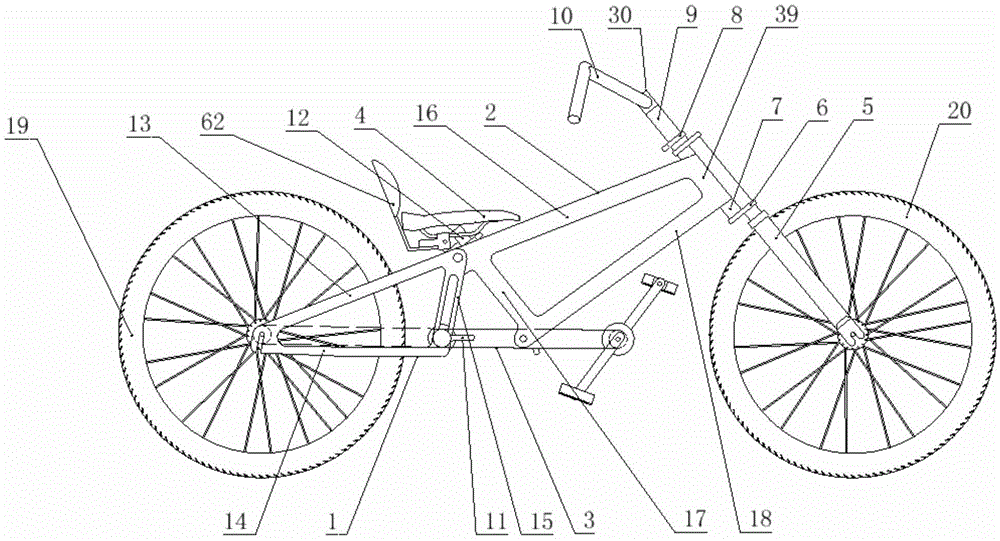 Multifunctional frame, bicycle and work method of bicycle