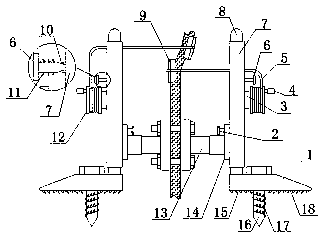 Bent seedling correcting device for forestry planting