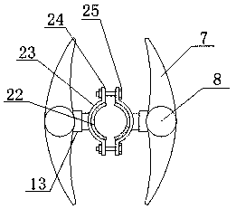 Bent seedling correcting device for forestry planting