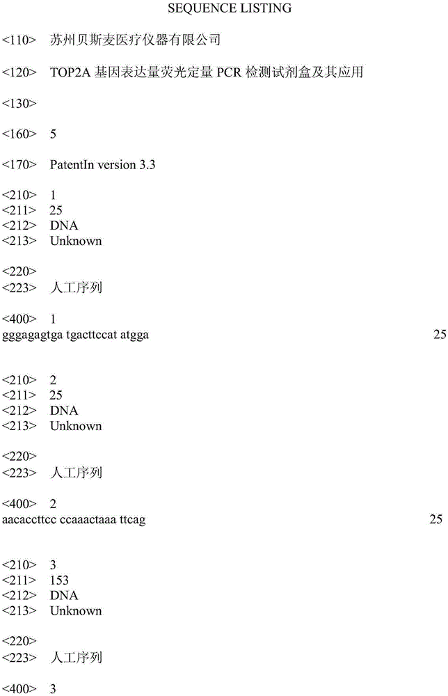 Fluorescent quantitative PCR (polymerase chain reaction) detection kit for TOP2A (topoisomerase2A) gene expression quantity and application of kit