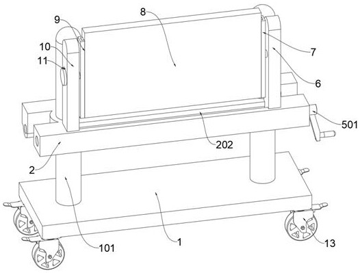 Computer software teaching demonstration table fixing device for informatization