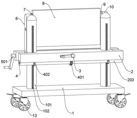 Computer software teaching demonstration table fixing device for informatization