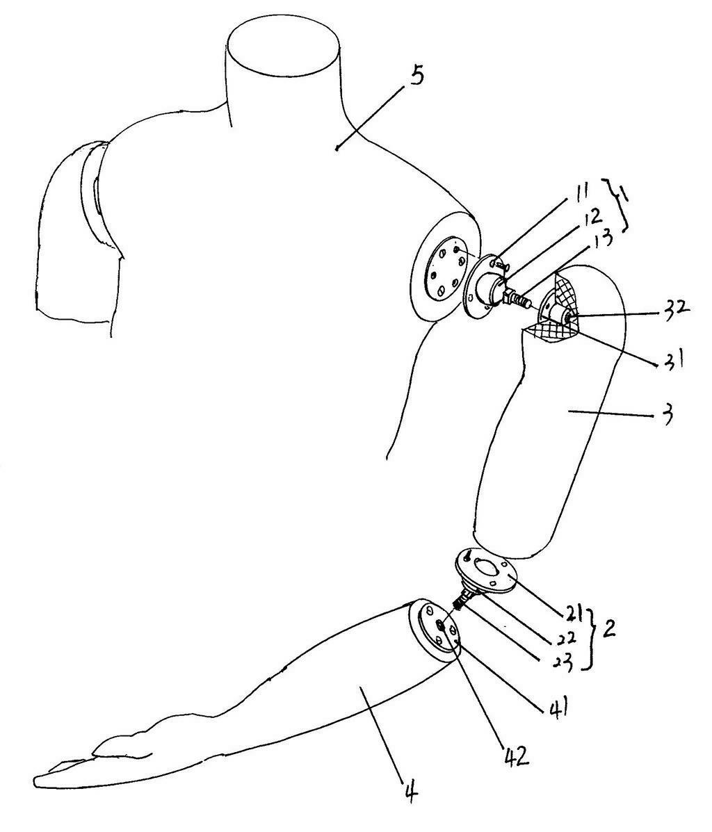 Movable model arm