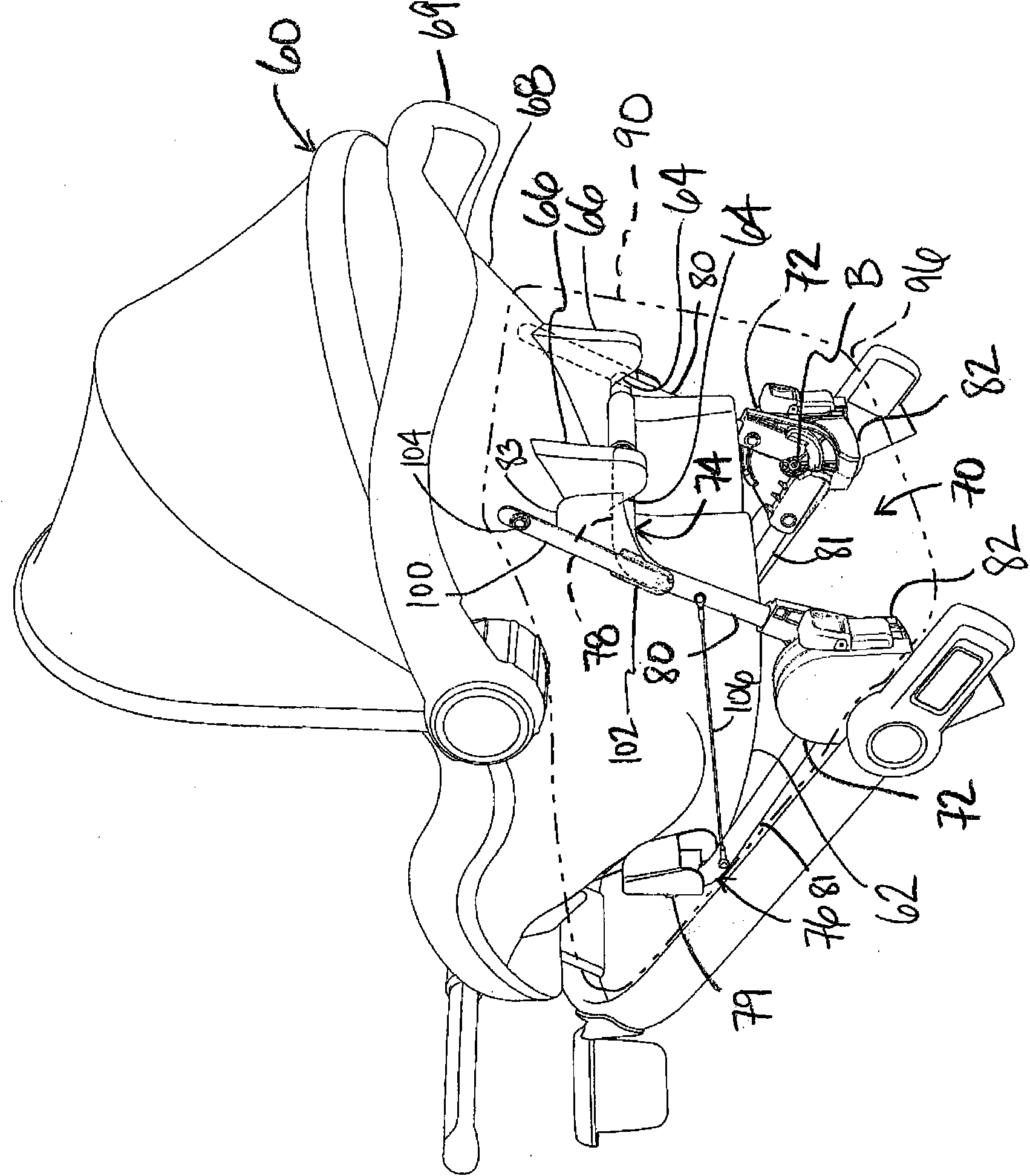 Stroller adapter for an infant car seat