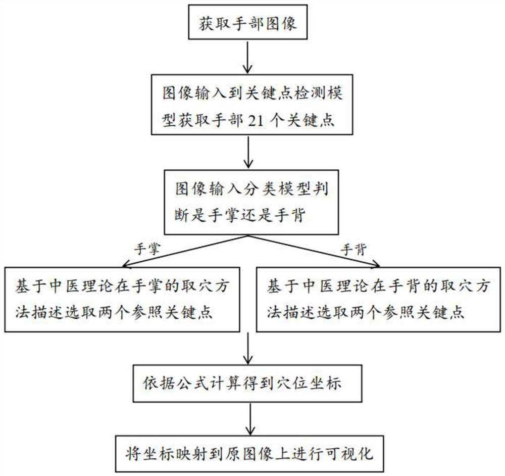 Hand acupuncture point automatic positioning method