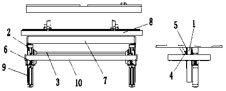 Lower heating lifting assembly of forming machine