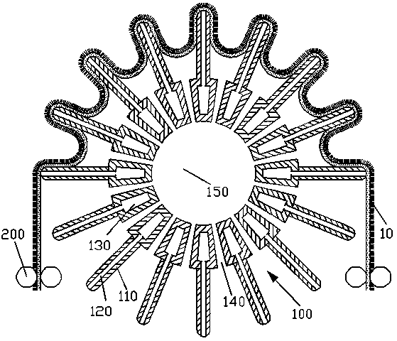 Pile fabric opening and pressing device