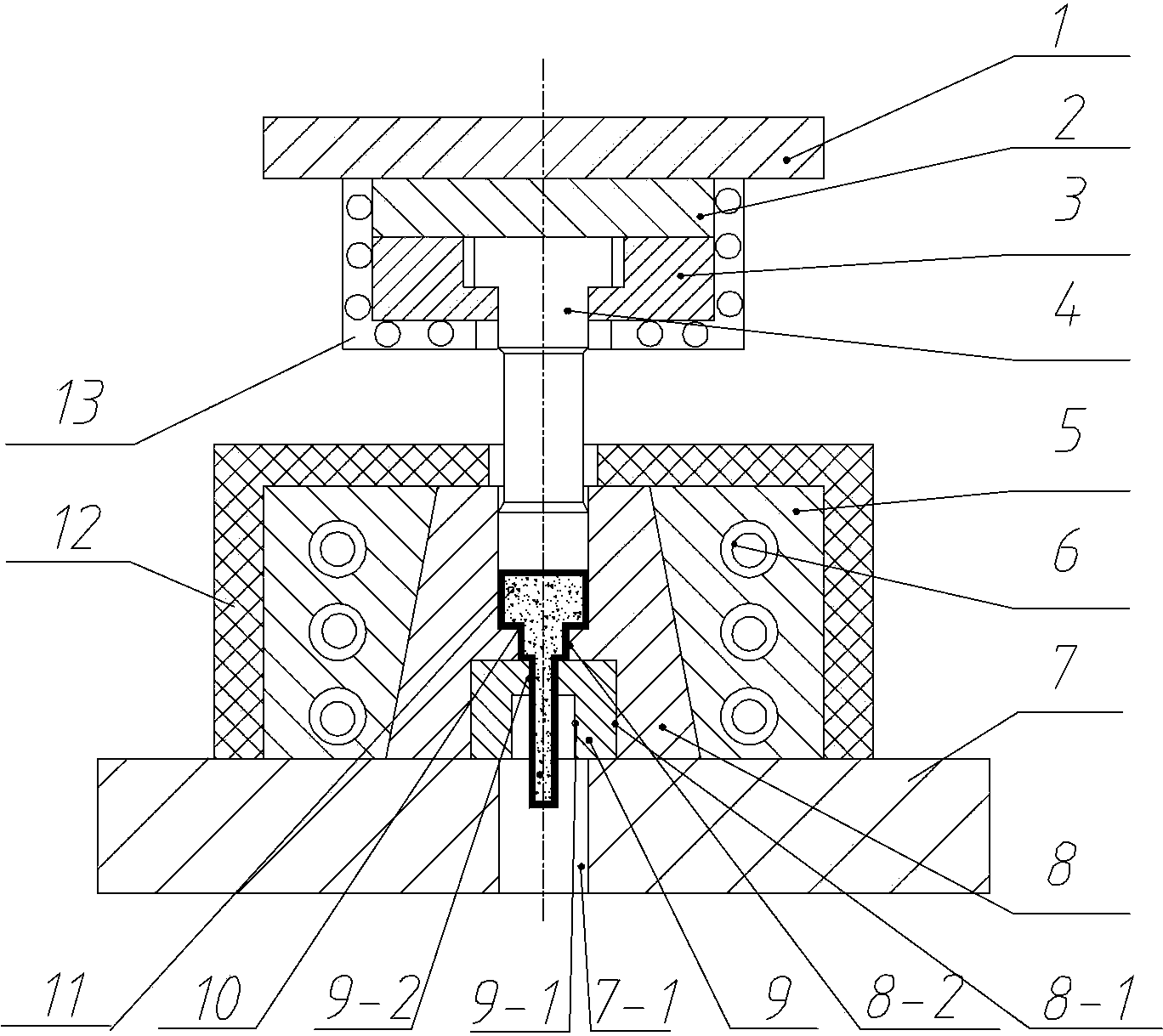 Apparatus and method for preparing nd-rich phase nd2fe14b/α-fe permanent magnets by stepped hot extrusion