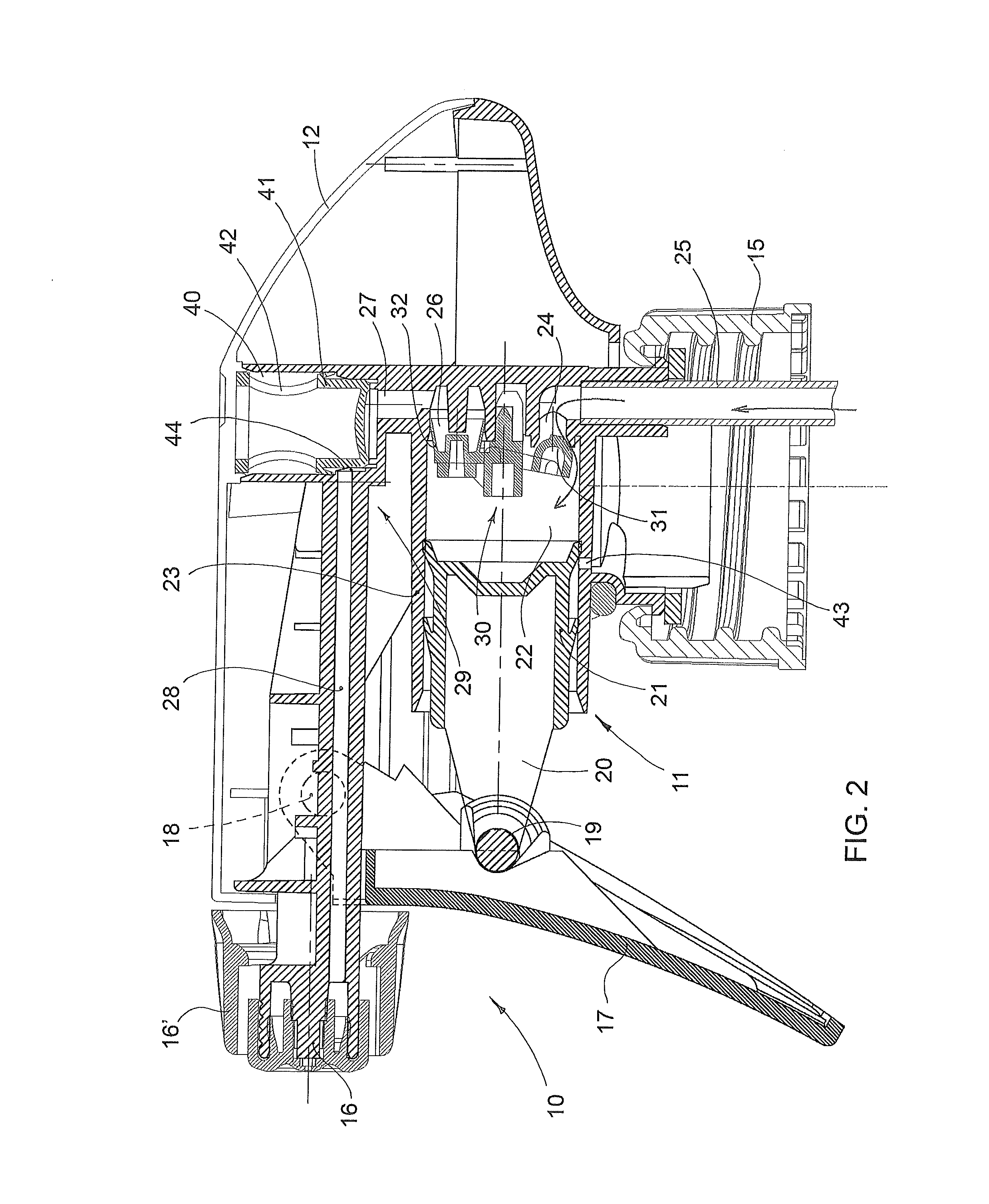 Sprayer for liquids with precompression chamber