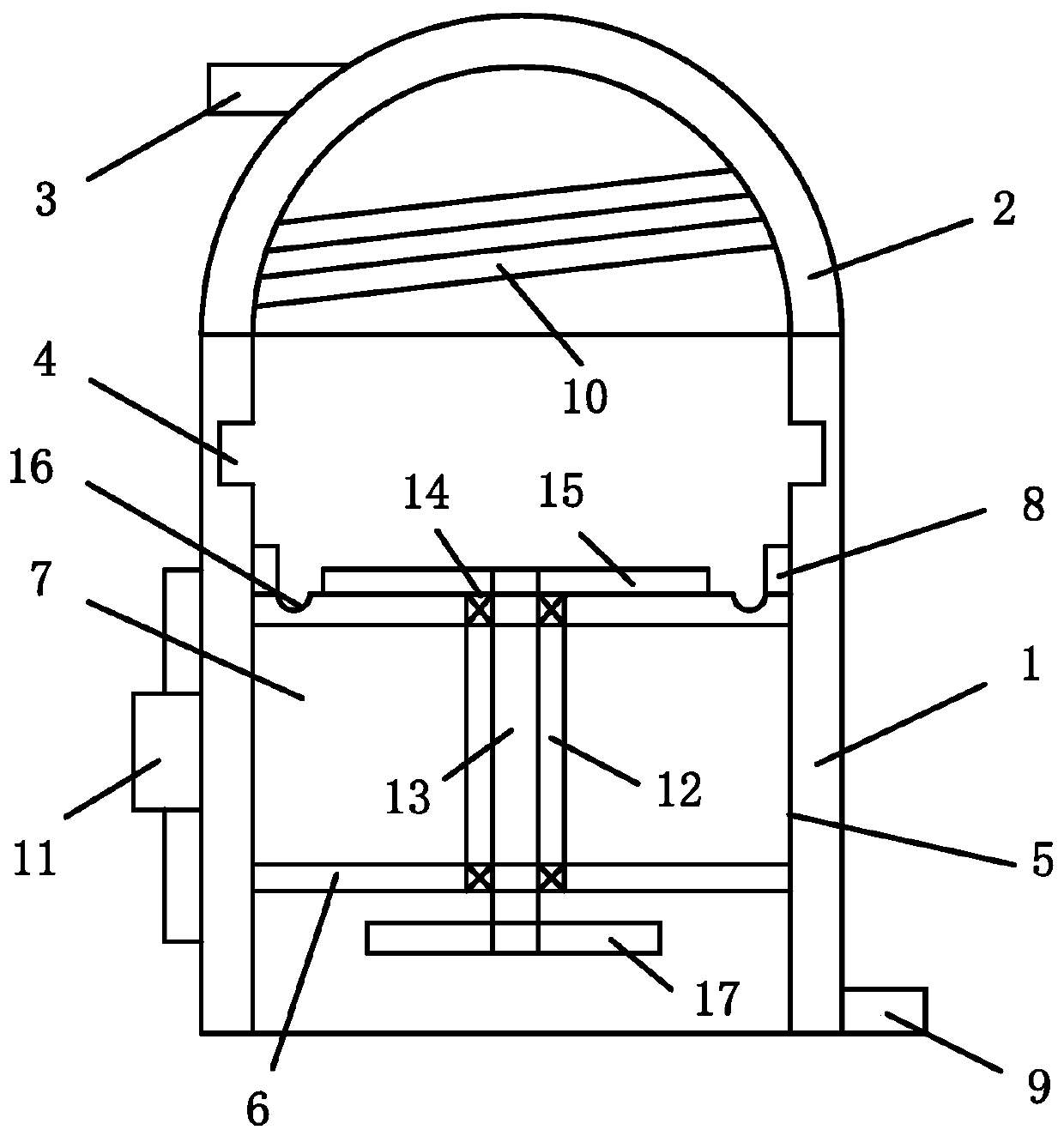 Centrifugal gravel filtering device of water-fertilizer integrated equipment