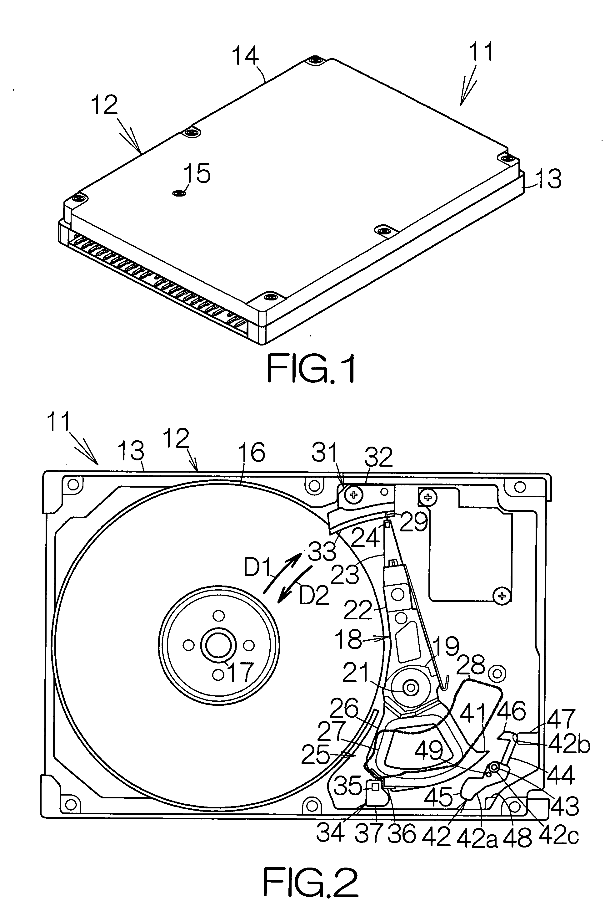 Recording medium drive including latch member for head actuator member