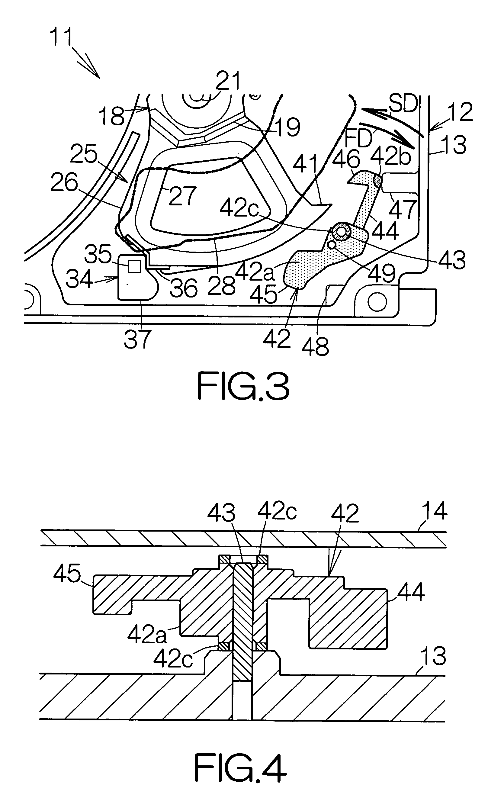 Recording medium drive including latch member for head actuator member