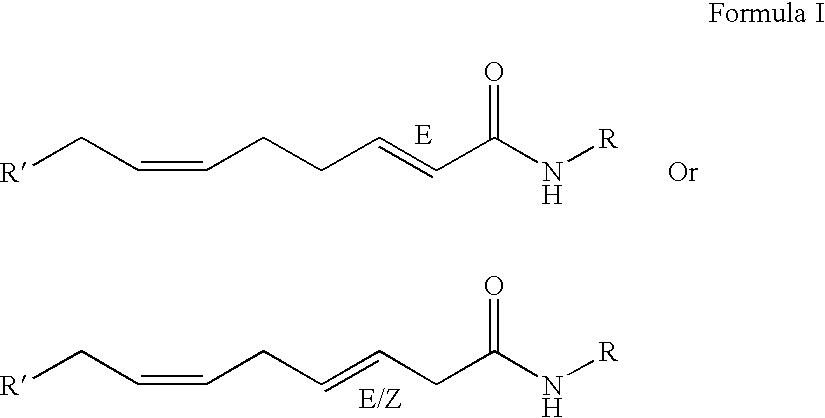 Alkyldienamides exhibiting taste and sensory effect in flavor compositions