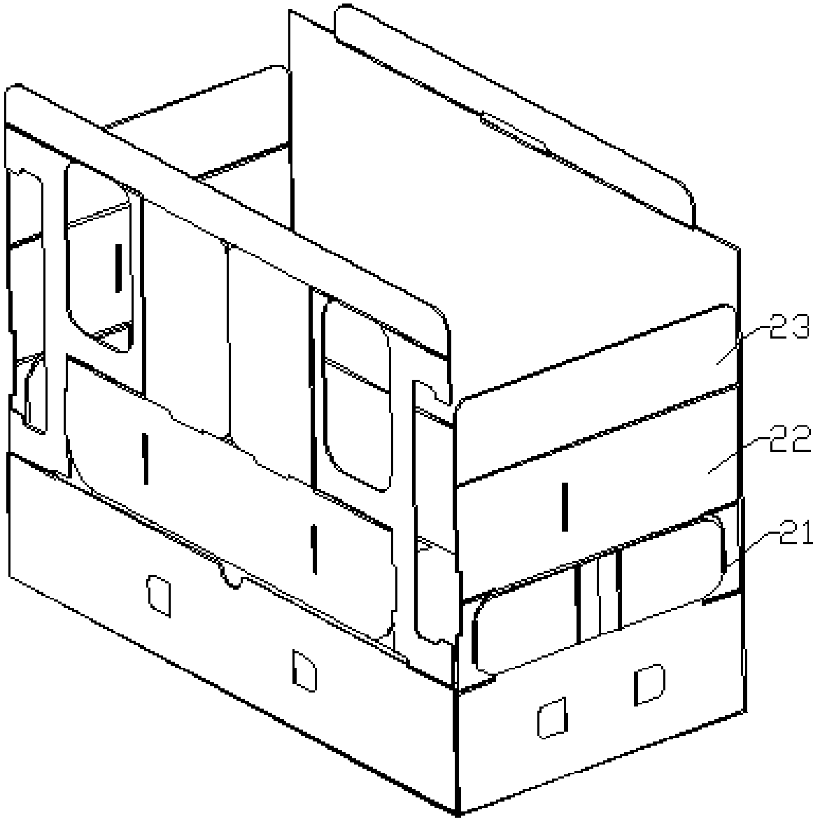 Integrally-formed- and -assembled die distributing box