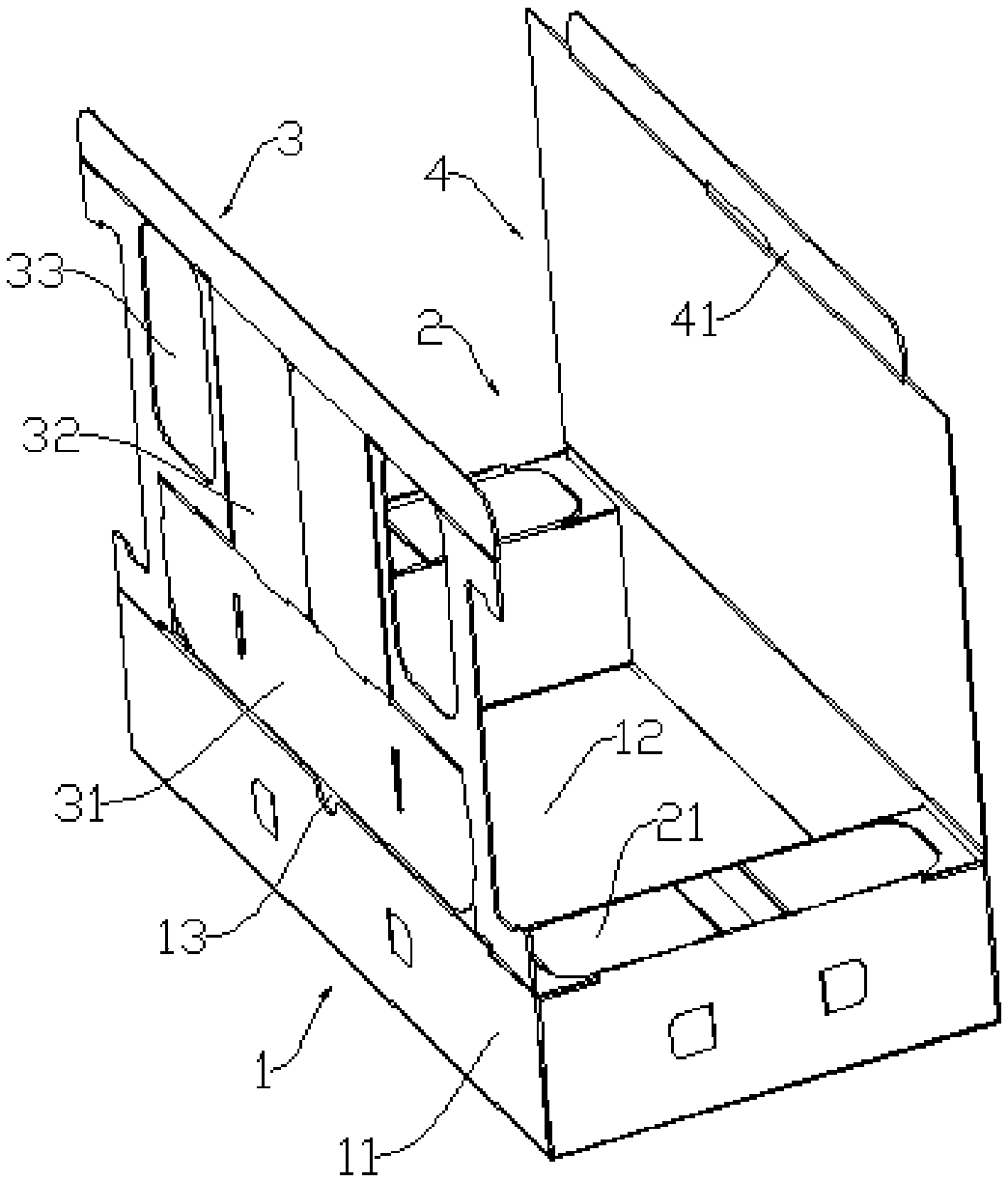 Integrally-formed- and -assembled die distributing box